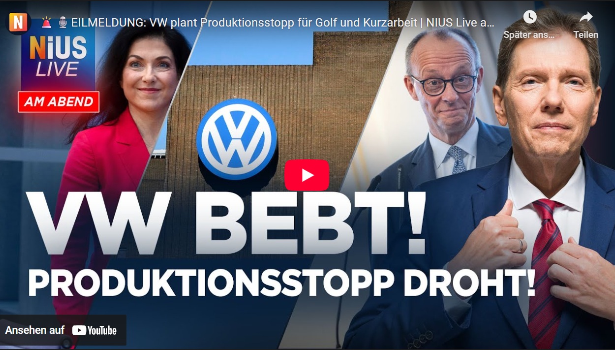 Mehr über den Artikel erfahren EILMELDUNG: VW plant Produktion Stopp für Golf und Kurzarbeit | NIUS Live
