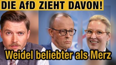 Mehr über den Artikel erfahren AfD WIEDER vor der CDU – Der nächste Umfrage-Hammer | Weidel beliebter als Merz