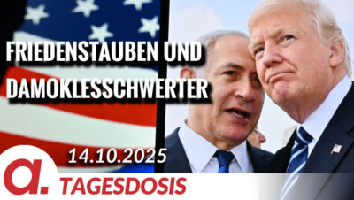 Mehr über den Artikel erfahren Friedenstauben und Damoklesschwerter | Von Bodo Schickentanz