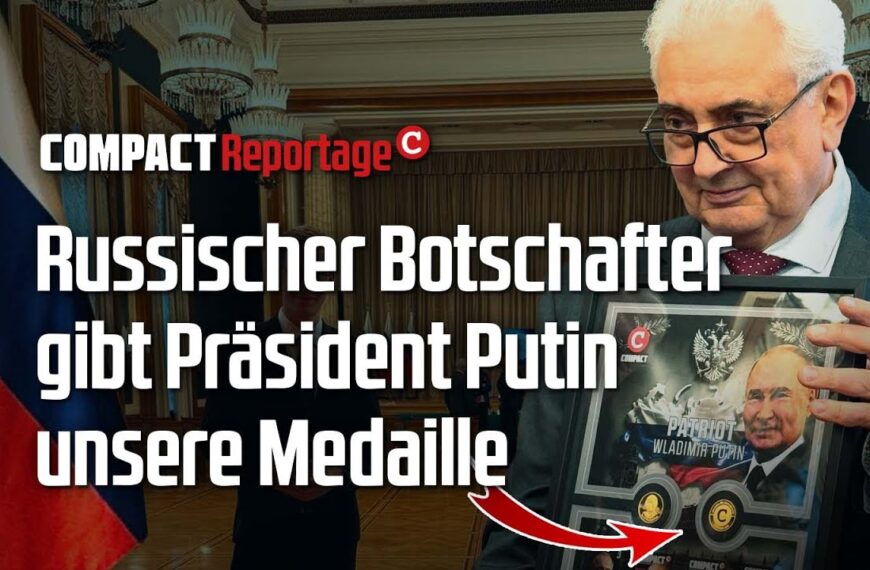 Russischer Botschafter gibt Präsident Putin unsere Medaille