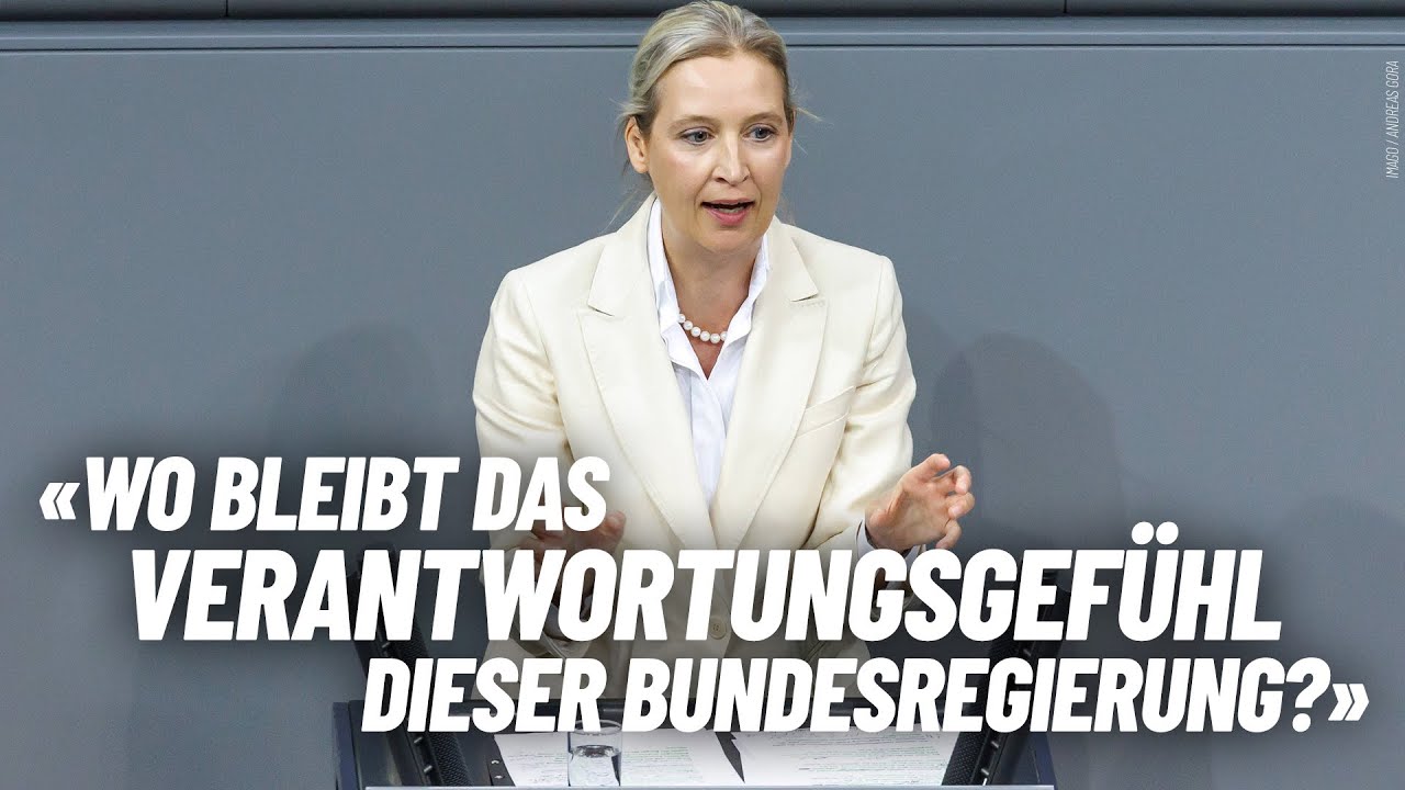 Mehr über den Artikel erfahren Wo bleibt das Verantwortungsgefühl dieser Bundesregierung? Alice Weidel – AfD