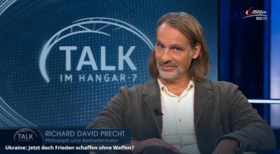 Mehr über den Artikel erfahren Talk im Hangar-7 I Ukraine: Jetzt doch Frieden schaffen ohne Waffen? – mit David Precht