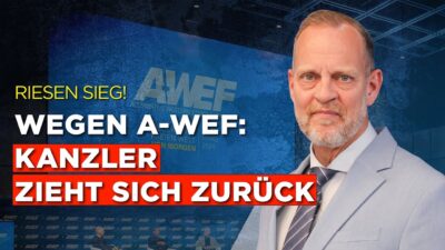 Mehr über den Artikel erfahren Riesen Sieg! Wegen A-WEF: Kanzler zieht sich zurück