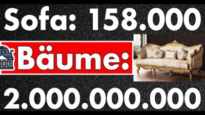 Mehr über den Artikel erfahren Vakuum im Kopf! Sofa für 158.000 Euro & Bäume für 2 Mrd. Schulden! Bald wird ein Pferd Senator!