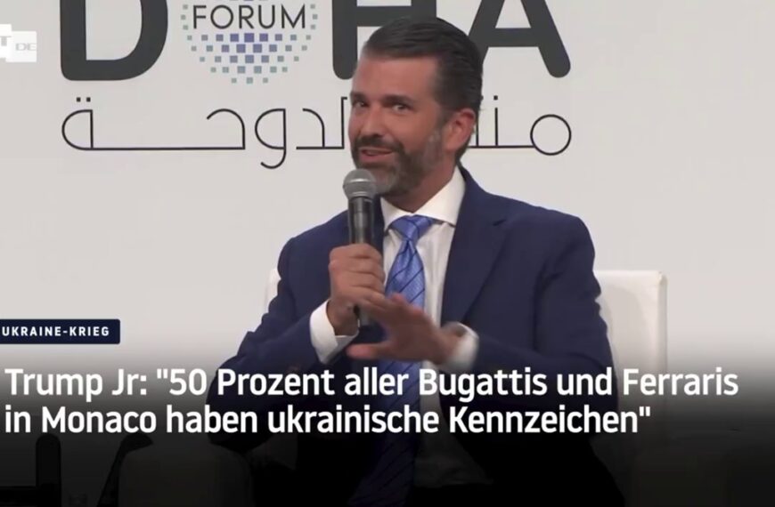 Trump Jr: „50 Prozent aller Bugattis und Ferraris in Monaco haben ukrainische Kennzeichen“