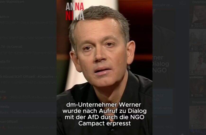 DM Unternehmer wurde nach Aufruf zu Dialog mit der AFD durch die NGO Campact erpresst