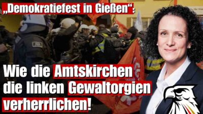 Mehr über den Artikel erfahren „Demokratiefest in Gießen“: Wie die Amtskirchen die linken Gewaltorgien verherrlichen!