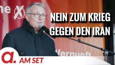 Mehr über den Artikel erfahren Am Set: Nein zum Krieg gegen den Iran
