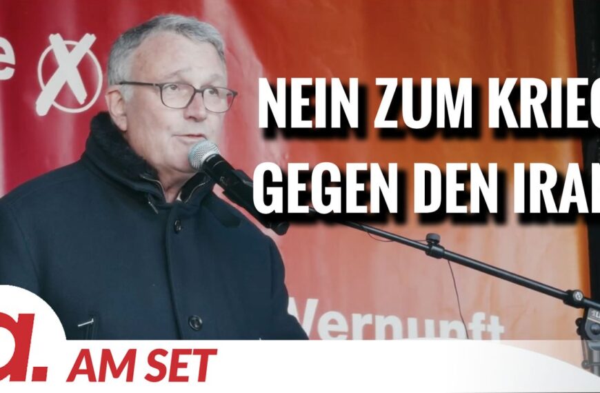 Am Set: Nein zum Krieg gegen den Iran