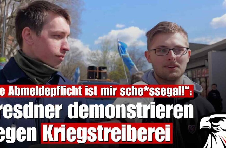 „Die Abmeldepflicht ist mir sche*ssegal!“: Dresdner demonstrieren gegen Kriegstreiberei