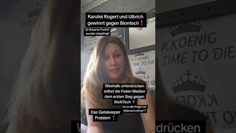 Mehr über den Artikel erfahren ⚖️ JURISTISCHER SIEG GEGEN BIONTECH! Die Kanzlei Rogert & Ulbrich erzwingt vor dem LG Aurich ein Urteil