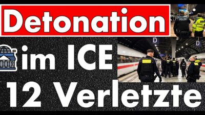 Mehr über den Artikel erfahren Explosionen & Messer-Drohung im ICE: 20-Jähriger verletzt Fahrgäste – Polizei stürmt Zug!