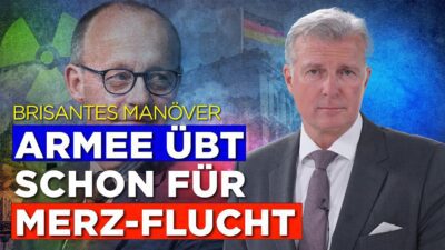 Mehr über den Artikel erfahren Brisantes Manöver: Armee übt schon für Merz-Flucht