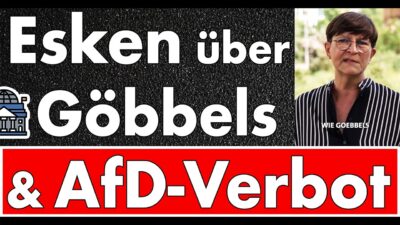 Mehr über den Artikel erfahren Jetzt kommt das AfD-Verbot wieder auf den Tisch! Saskia Esken mit Goebbels-Vergleich & Verbotswahn!
