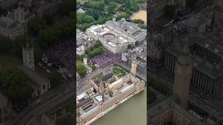 Mehr über den Artikel erfahren London: 🇬🇧Luftaufnahme zeigt Menschenmassen auf den Straßen