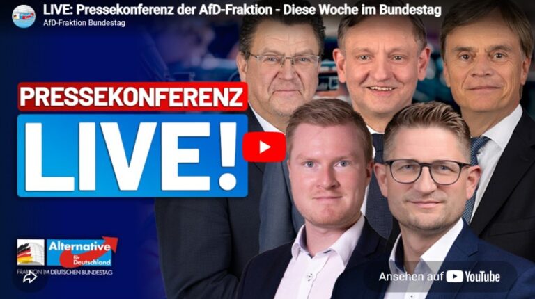 Mehr über den Artikel erfahren Pressekonferenz der AfD-Fraktion – Diese Woche im Bundestag