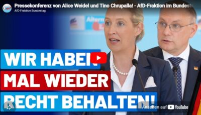 Mehr über den Artikel erfahren Pressekonferenz von Alice Weidel und Tino Chrupalla! – AfD-Fraktion im Bundestag