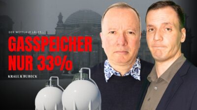 Mehr über den Artikel erfahren DER WETTLAUF GEGEN DEN WINTER: Gasspeicher bei 33% statt 55% — und NIEMAND füllt sie!