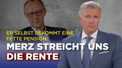 Mehr über den Artikel erfahren Er selbst bekommt eine fette Pension: Merz streicht uns die Rente
