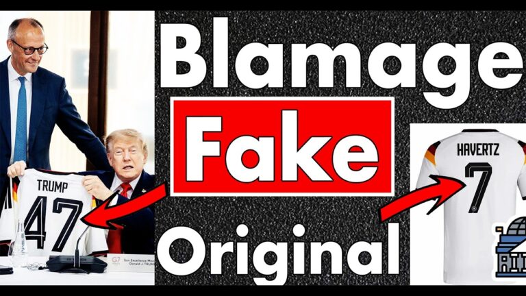 Mehr über den Artikel erfahren Fake-DFB-Trikot! Bundeskanzler schenkt US-Präsident gefälschtes Adidas-Trikot! Berufslügner