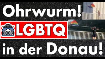 Mehr über den Artikel erfahren Hoppa, bye bye! Unbekannter wirft Regenbogenfahne in die Donau und wird dafür gefeiert!