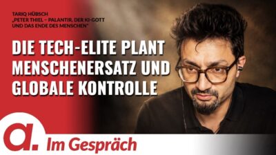 Mehr über den Artikel erfahren Im Gespräch: Tariq Hübsch | „Peter Thiel – Palantir, der KI-Gott und das Ende des Menschen“ | Apolut