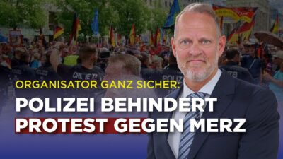 Mehr über den Artikel erfahren Organisator ganz sicher: Polizei behindert Protest gegen Merz