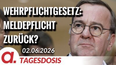 Mehr über den Artikel erfahren Wehrpflichtgesetz: Meldepflicht zurück? | Von Claudia Töpper | Apolut