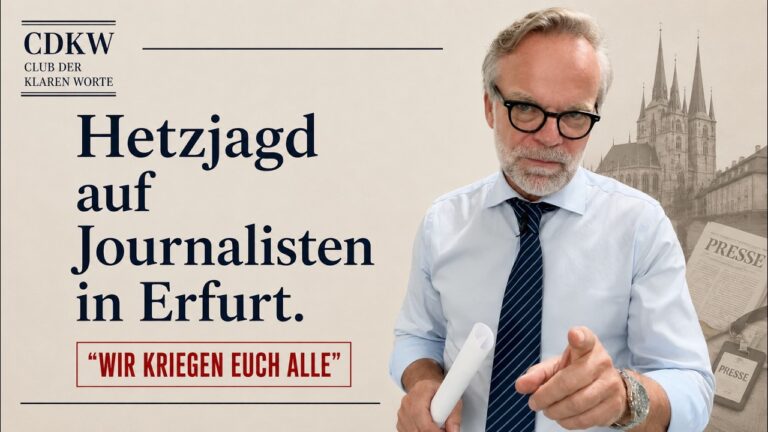 Mehr über den Artikel erfahren 🔥Hetzjagd auf Journalisten in Erfurt: Pressefreiheit mit Fußnote. Langemann-Kommentar