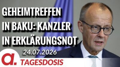 Mehr über den Artikel erfahren Geheimtreffen in Baku: Kanzler in Erklärungsnot | Von Rainer Rupp | Apolut