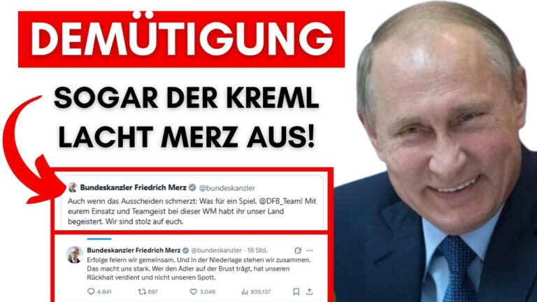 Mehr über den Artikel erfahren Merz droht ganz Fussball-Deutschland & landet Eigentor –  Sogar der Kreml lacht Merz aus!