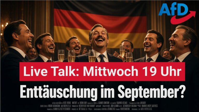Mehr über den Artikel erfahren Live-Talk mit Euch 2.9. ab 19 Uhr ++ AfD-Sieg im September: Rettung oder Enttäuschung?