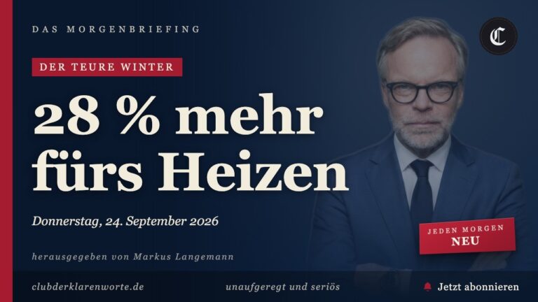 Mehr über den Artikel erfahren 28 % mehr fürs Heizen, der teuerste Winter kommt · mehr in diesem Morgenbriefing