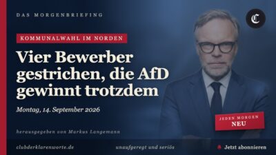 Mehr über den Artikel erfahren AfD verdreifacht ihr Ergebnis in Niedersachsen · mehr in diesem Morgenbriefing