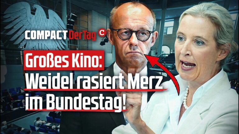 Mehr über den Artikel erfahren Großes Kino: Weidel rasiert Merz im Bundestag!💥