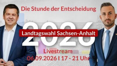 Mehr über den Artikel erfahren Livestream zur Landtagswahl in Sachsen-Anhalt am 6.9.2026 ab 17.00 Uhr (TRAILER)