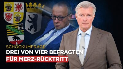 Mehr über den Artikel erfahren Nachrichten AUF1: Schockumfrage:💥Drei von vier Befragten für Merz-Rücktritt!