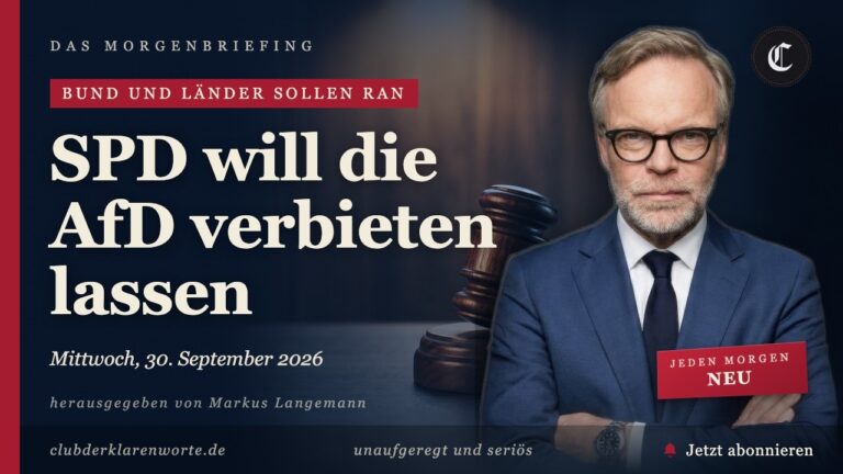 Mehr über den Artikel erfahren SPD will die AfD verbieten lassen · mehr in diesem Morgenbriefing