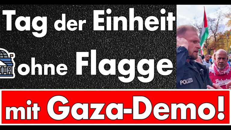 Mehr über den Artikel erfahren Berlin vergisst Schwarz-Rot-Gold zum Tag der Einheit, aber nicht die Gaza-Demo