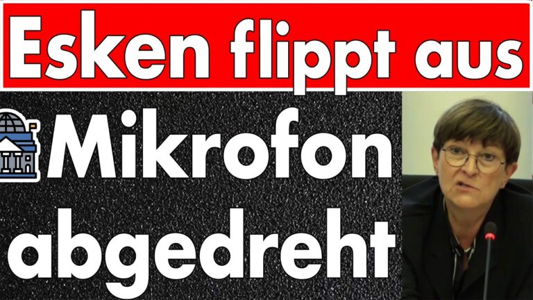 Esken flippt aus: Mikrofon abgedreht – AfD im Ausschuss das Wort entzogen!