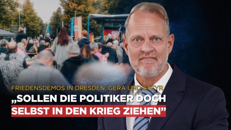 Mehr über den Artikel erfahren Nachrichten AUF1: Friedensdemos in Dresden, Gera und Steyr – 🗣„Sollen die Politiker doch selbst in den Krieg ziehen“