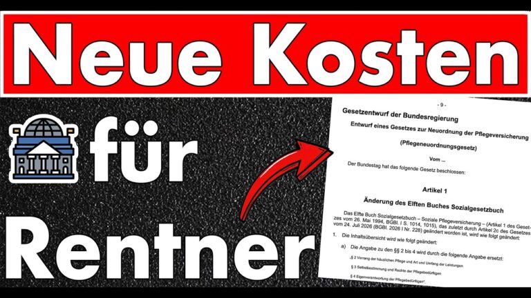 Mehr über den Artikel erfahren Neue Kosten für Rentner: Pflege-Neuordnungsgesetz ab 2028! Kostenlose Mitversicherung fällt weg …